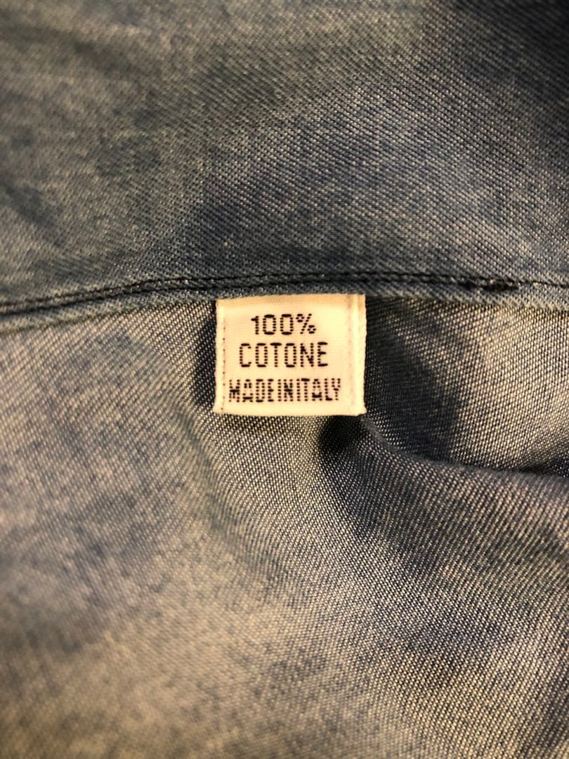 新作 フィナモレ MANUEL ワンピースカラー インディゴ デニムシャツ