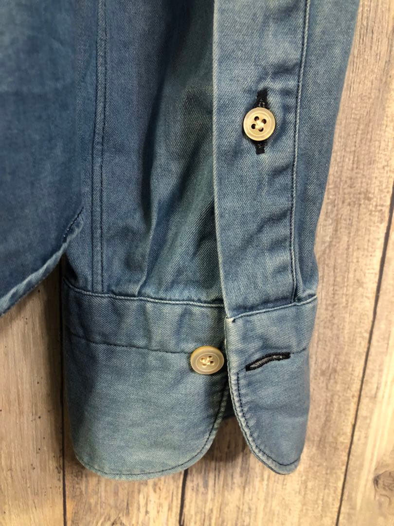 新作 フィナモレ MANUEL ワンピースカラー インディゴ デニムシャツ