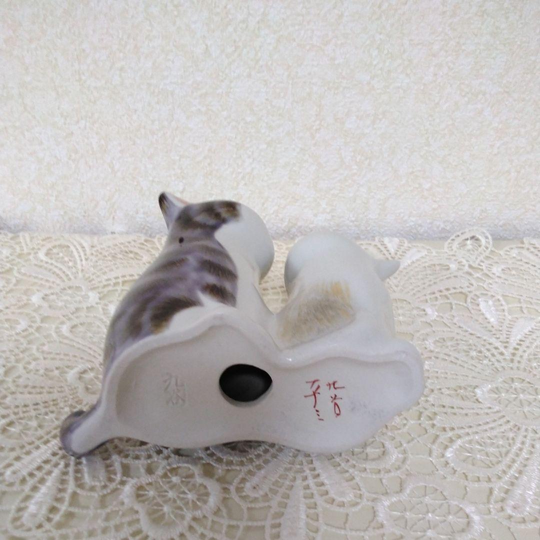 九谷焼　猫　置物