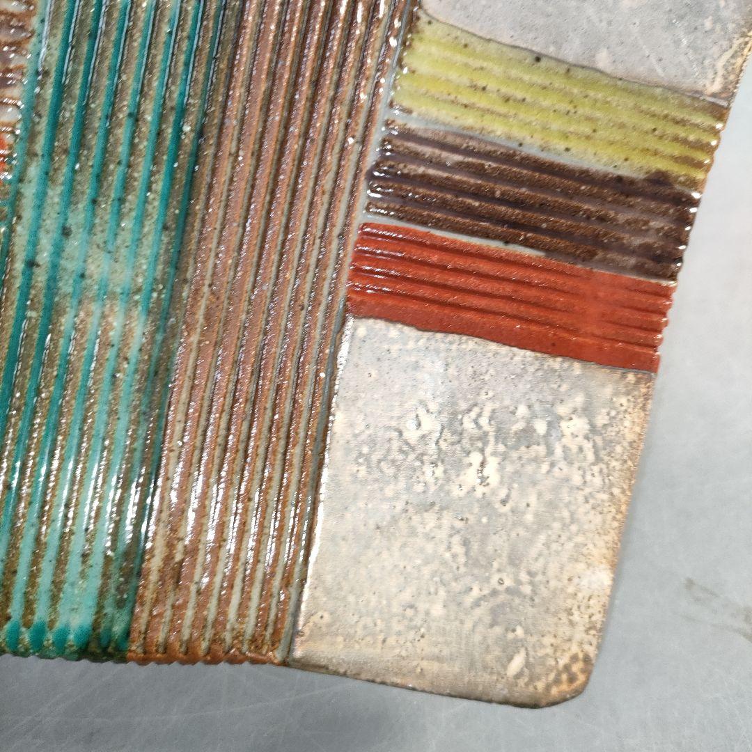 A1366-1/北大路魯山人写/祥山窯/美食道楽 色絵銀彩糸巻文四方皿5客/共箱