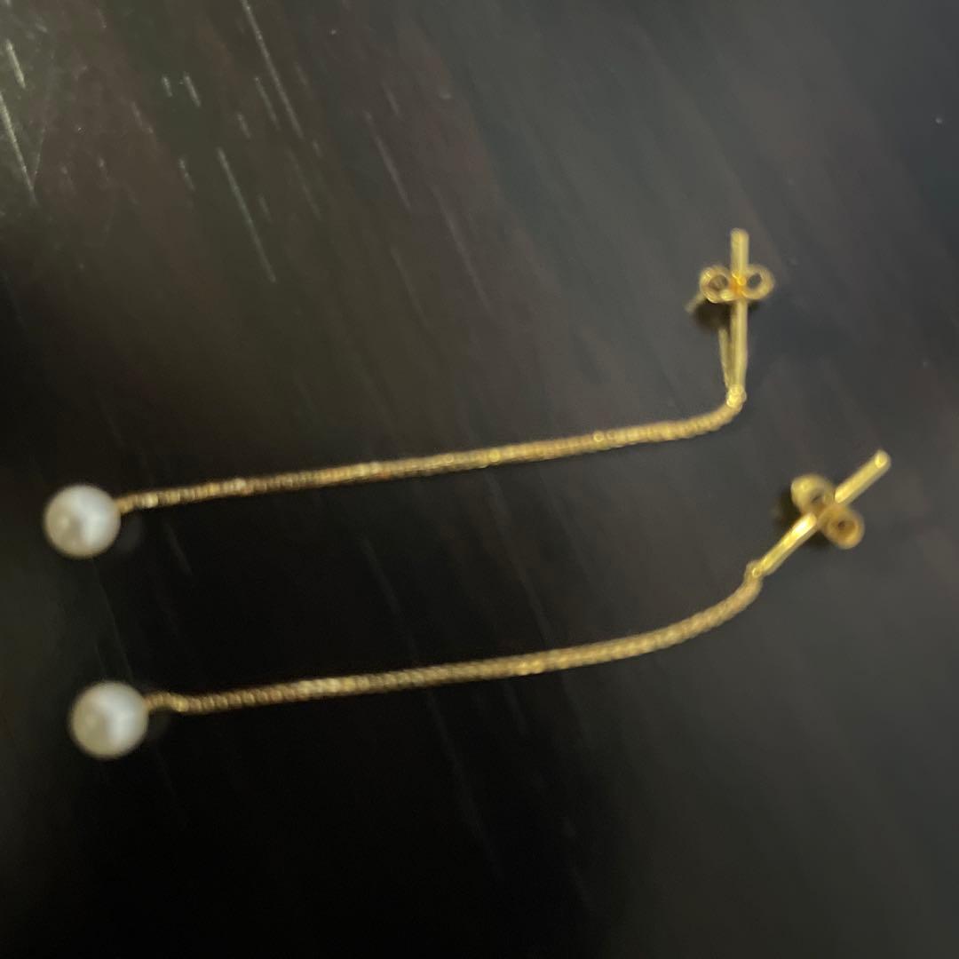 美品♡k18♡パールピアス正規品