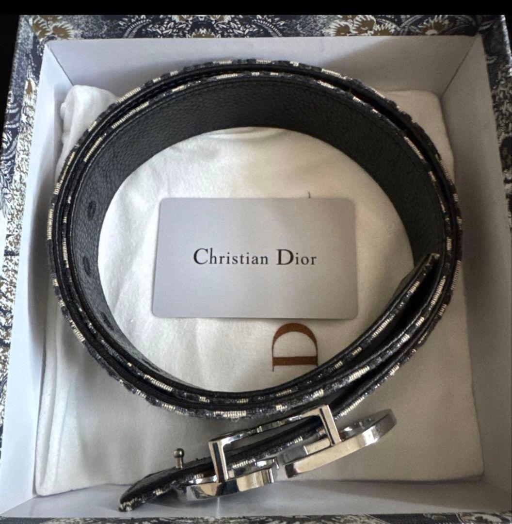 Christian Dior ロゴ入りレザーベルト