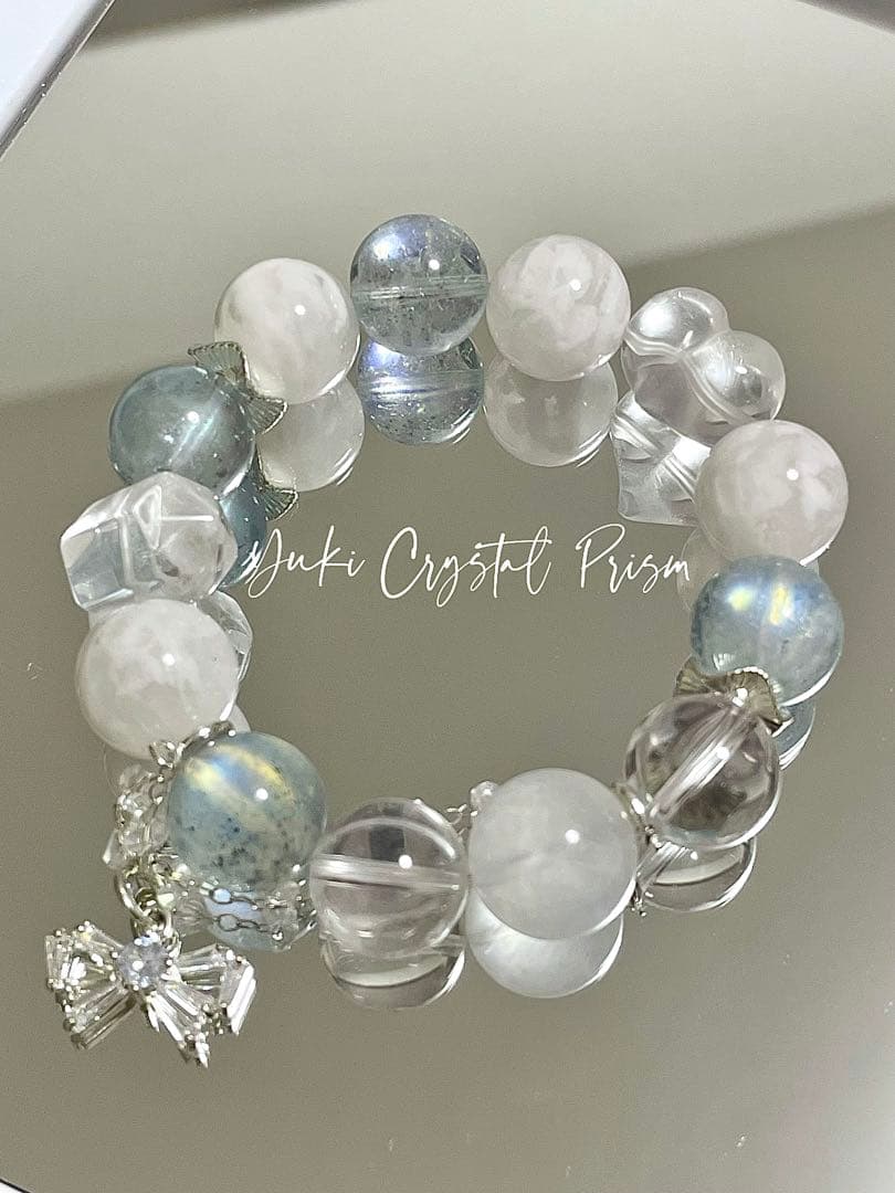クリスタル×アクアマリン×ブルームーンストーン×スノーフレークファントムクォーツ