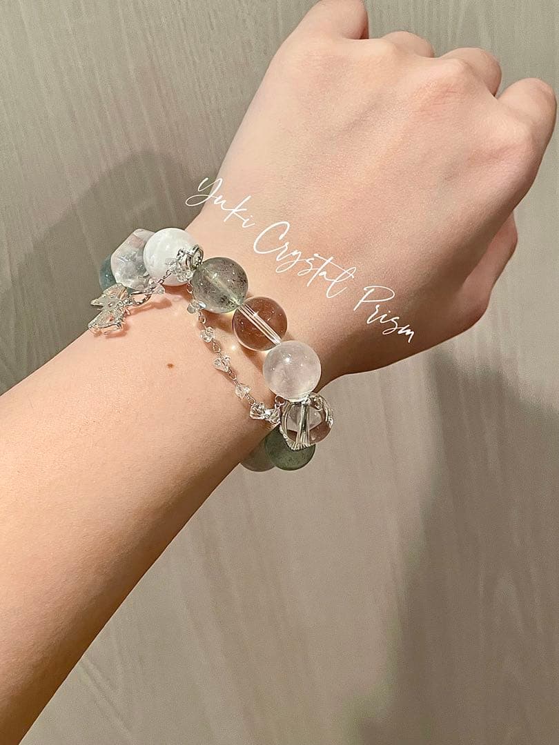 クリスタル×アクアマリン×ブルームーンストーン×スノーフレークファントムクォーツ