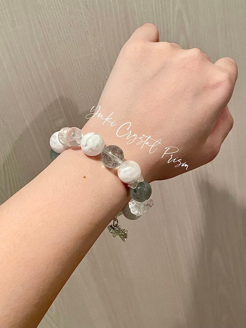 クリスタル×アクアマリン×ブルームーンストーン×スノーフレークファントムクォーツ