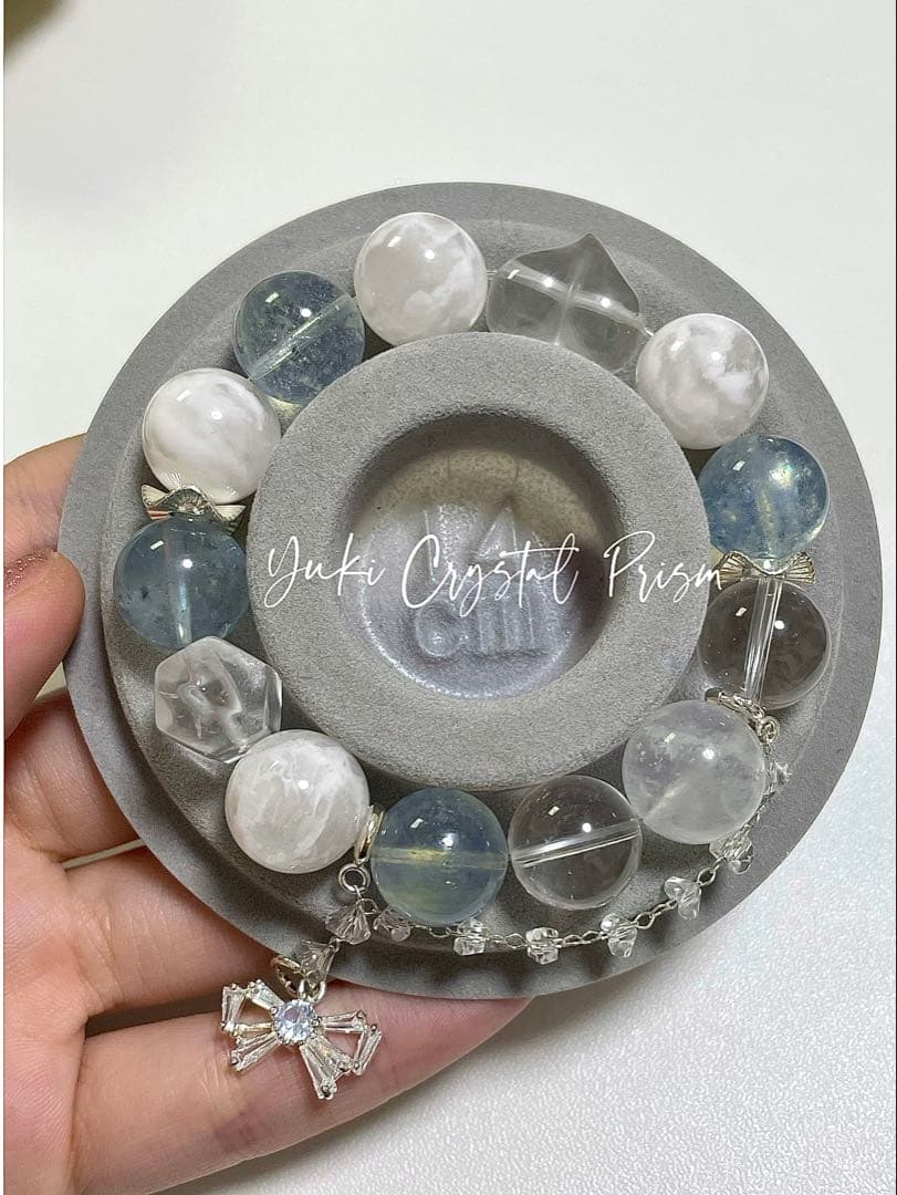 クリスタル×アクアマリン×ブルームーンストーン×スノーフレークファントムクォーツ