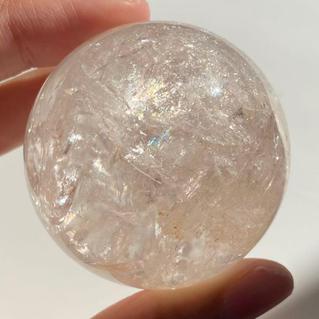 透明度◎ 虹入り ピンクアゼツライト スフィア 天然石 パワーストーン