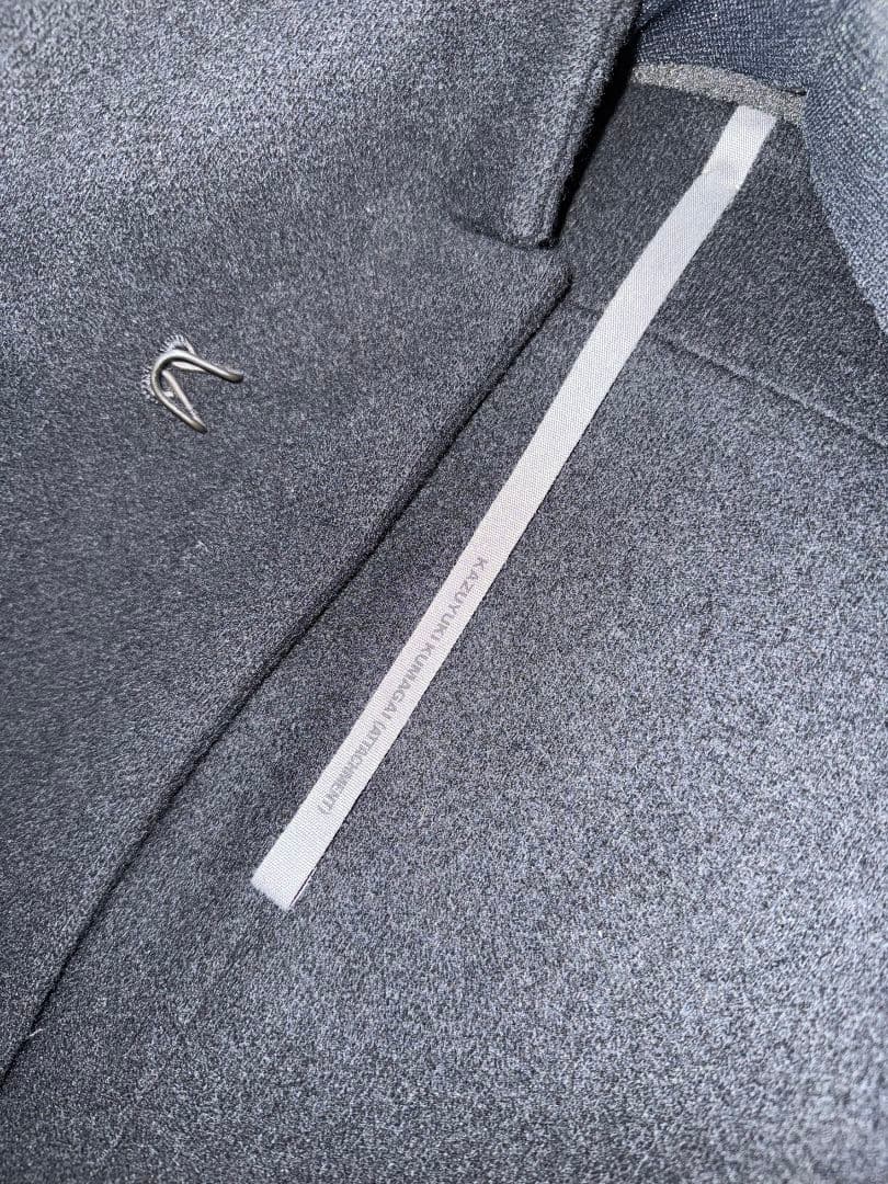 カズユキクマガイ 黒　カシミヤ混ストレッチメルトンロングコート