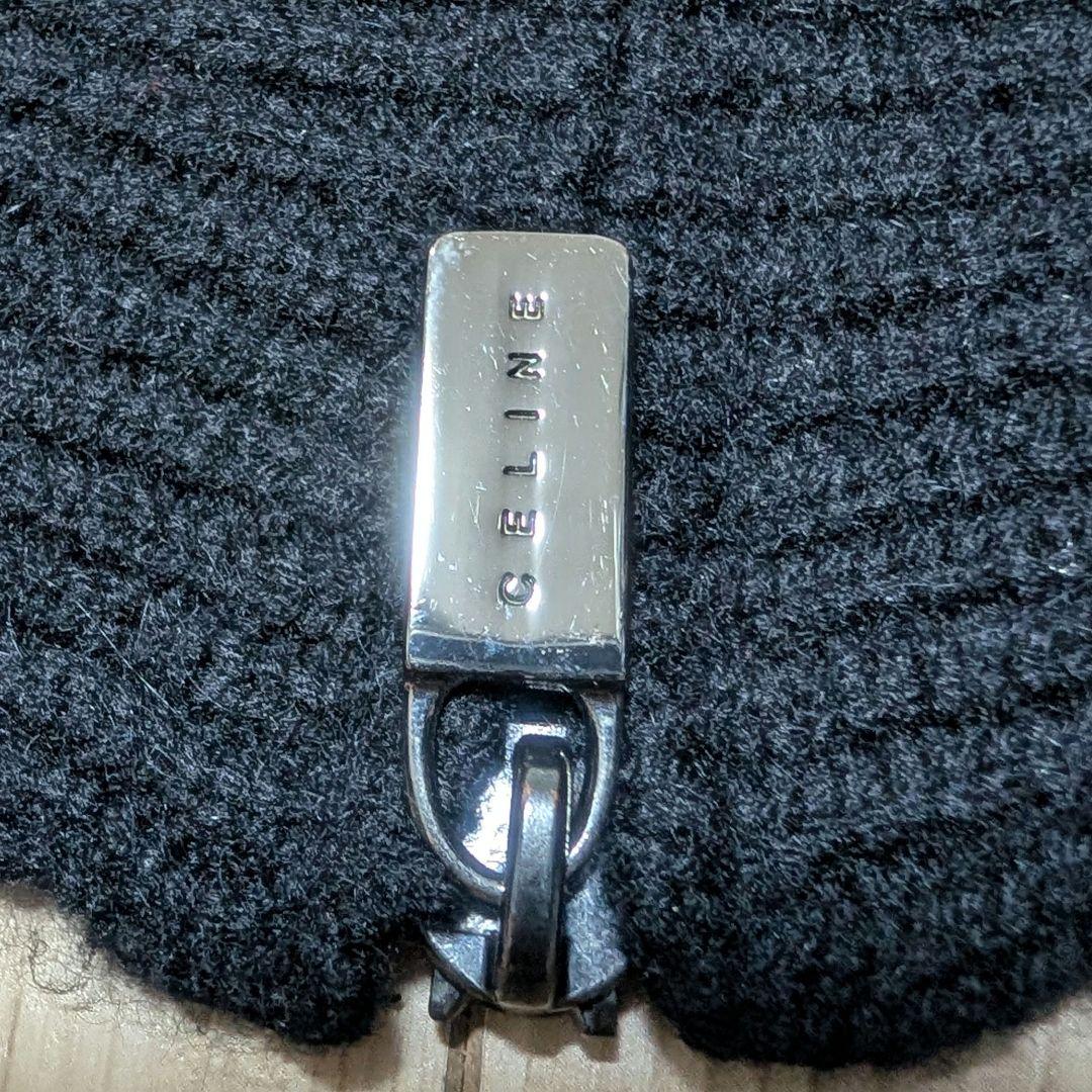 CELINE カシミヤ100% ニットパーカー トリオンフ ロゴ ジップアップ