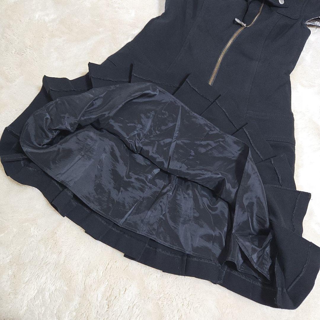 バーバリーブルーレーベル ライダース風 半袖ワンピース ノバチェック ロゴ刺繍