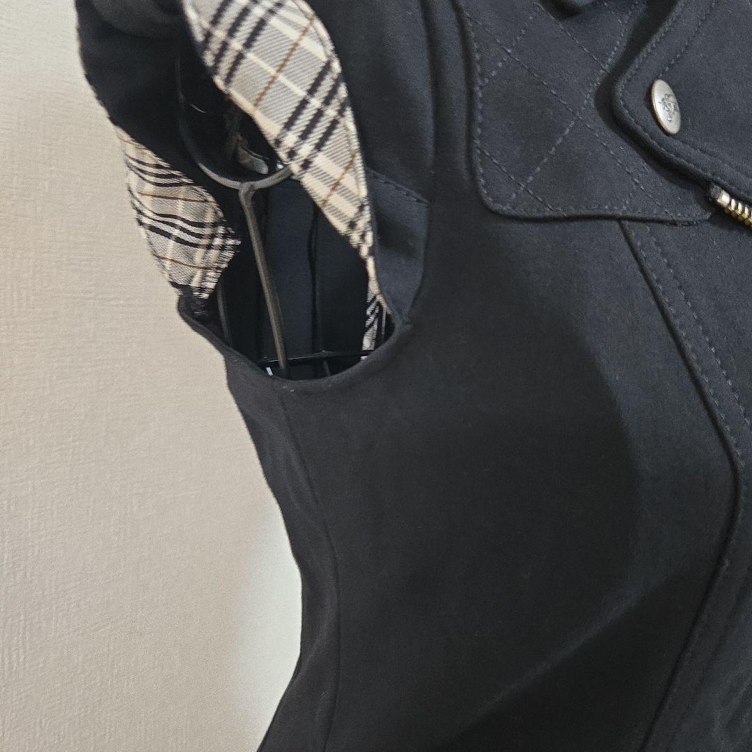 バーバリーブルーレーベル ライダース風 半袖ワンピース ノバチェック ロゴ刺繍