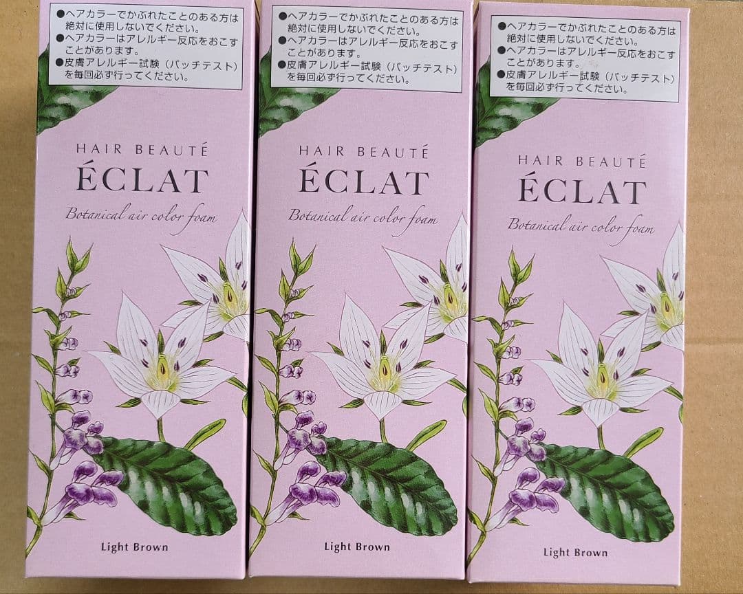 ヘアボーテ エクラ ボタニカル エアカラー フォーム ライトブラウン 3個セット