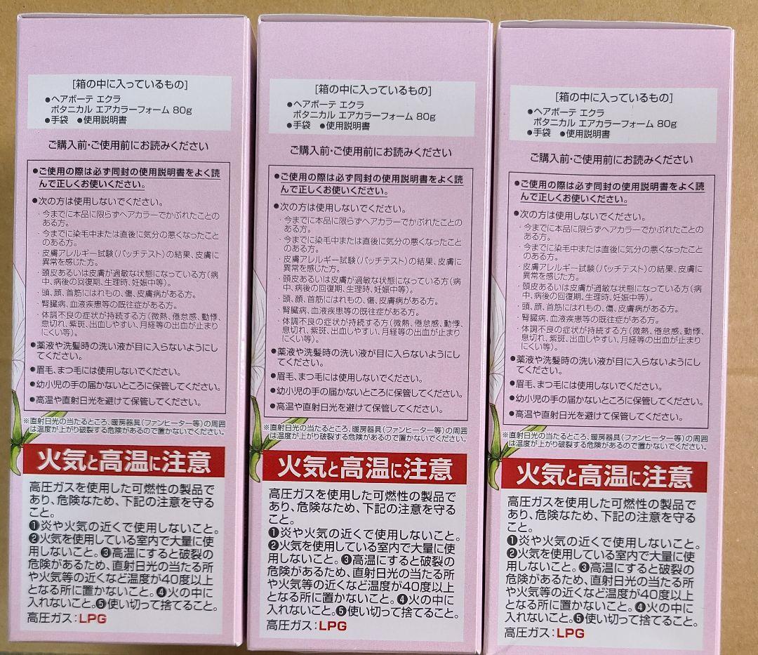 ヘアボーテ エクラ ボタニカル エアカラー フォーム ライトブラウン 3個セット