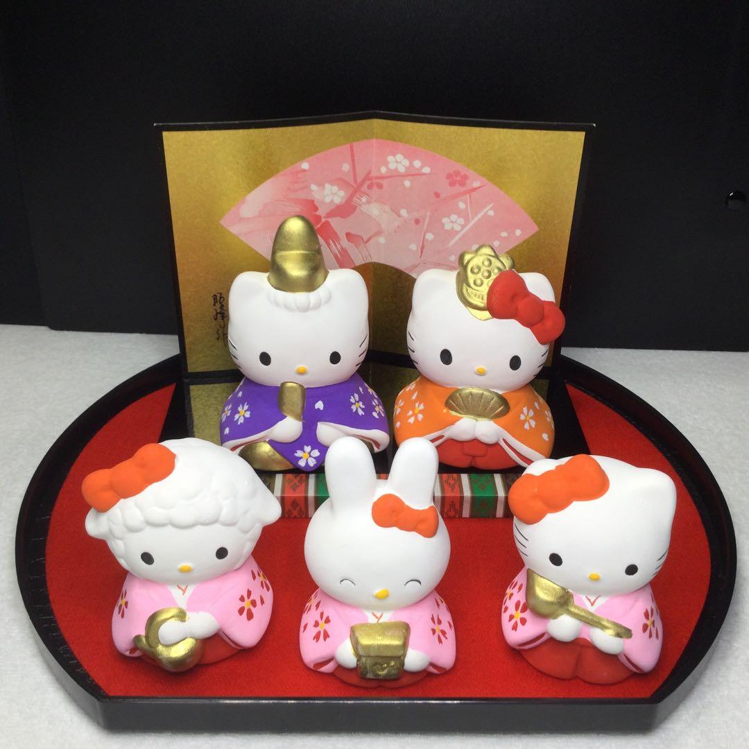 ハローキティ 雛人形セット　陶器　5体セット
