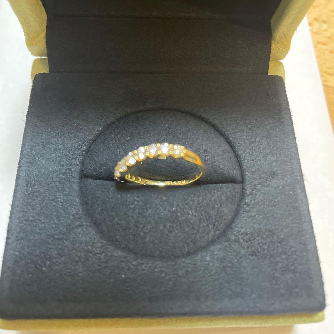 K18 ダイヤモンドハーフエタニティリング