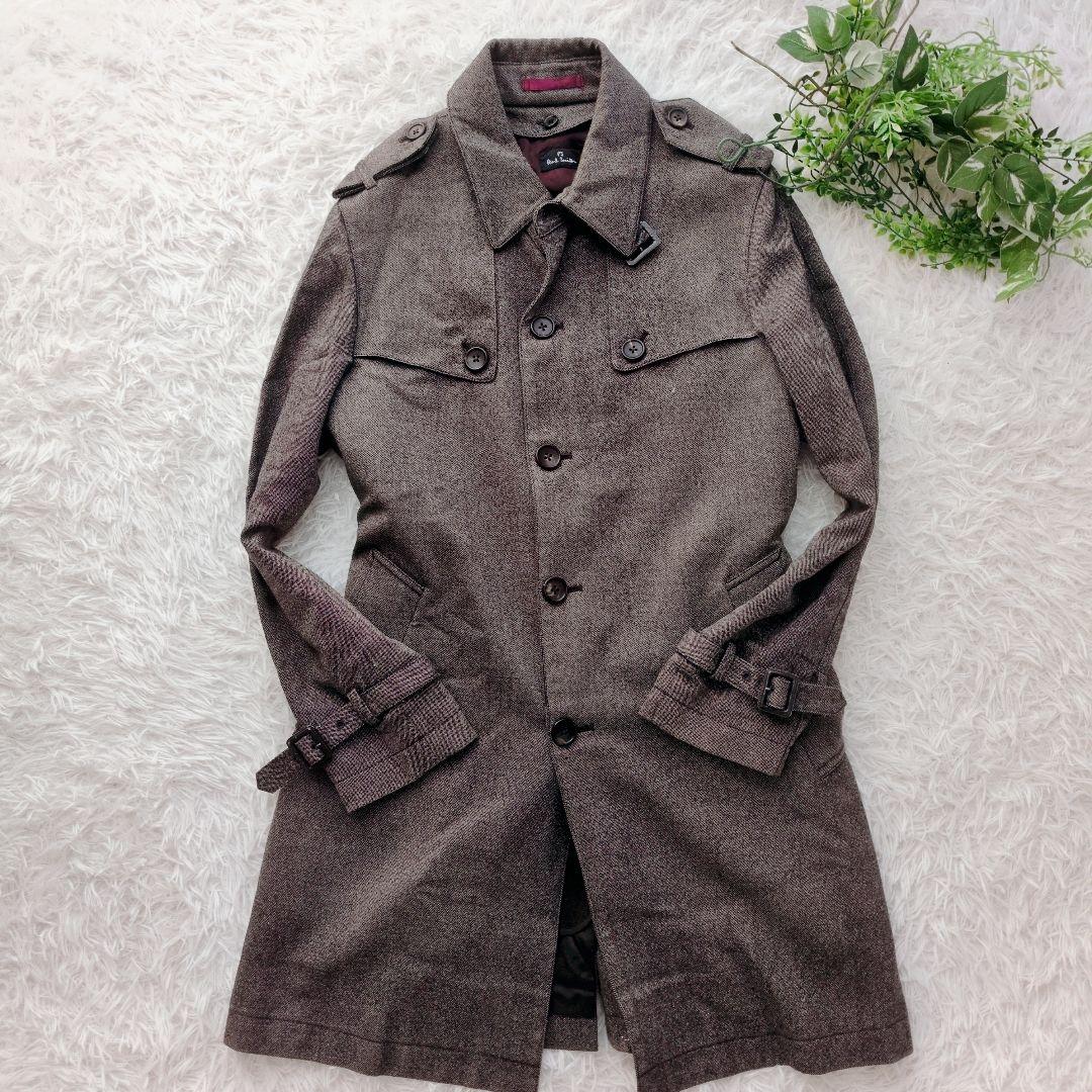PS ポールスミス トレンチコート ライナー ベルト付き ツイード生地 L