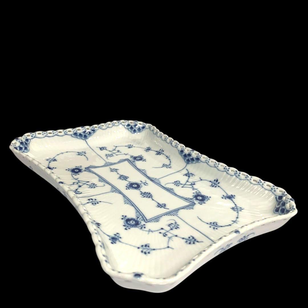 ロイヤルコペンハーゲン ブルーフルーテッド フルレース スクエアプレート