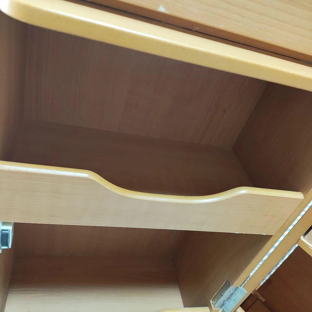 木製　可動式鏡付きドレッサー　木製引き出し　収納　ナチュラル