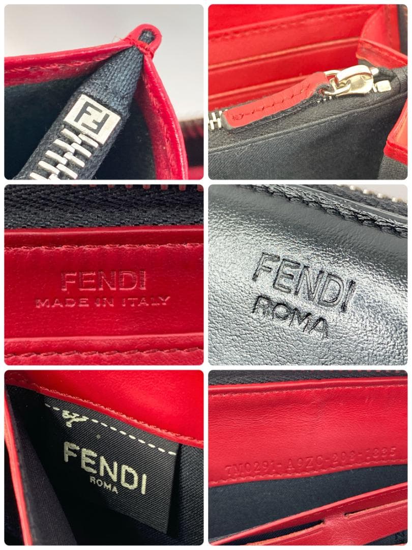 専用フェンディ ズッカ柄 長財布 財布 ラウンドファスナー 革 ブラック 黒