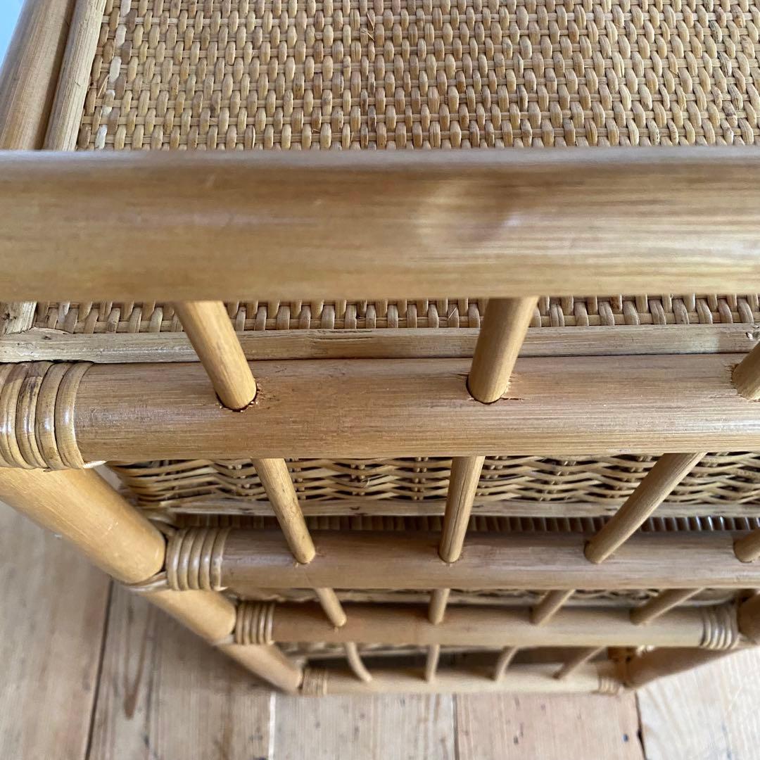 ヴィンテージ ラタン 棚 アーチ シェルフ レトロ 籐 飾り棚