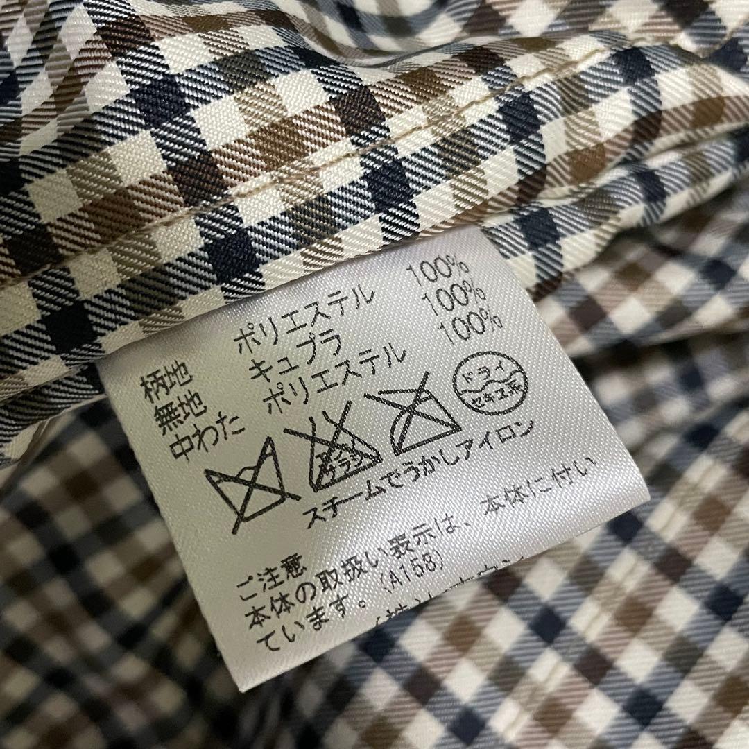 極美品 アクアスキュータム ラムレザーコート キルティングライナー付 チェック柄