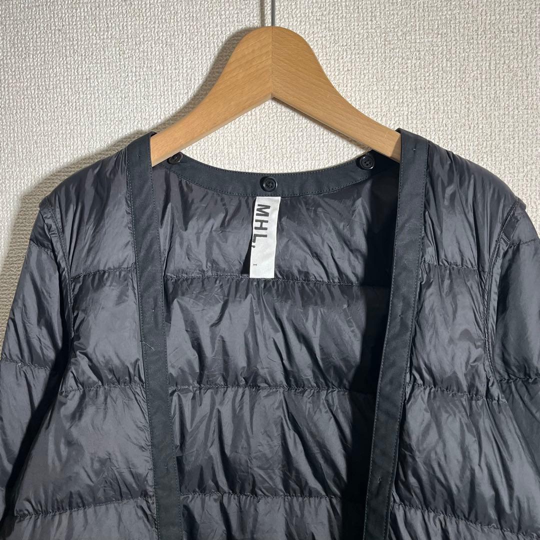 MHL. ダウンライナー付ステンカラーコート ロング丈 ブラック Ⅰ