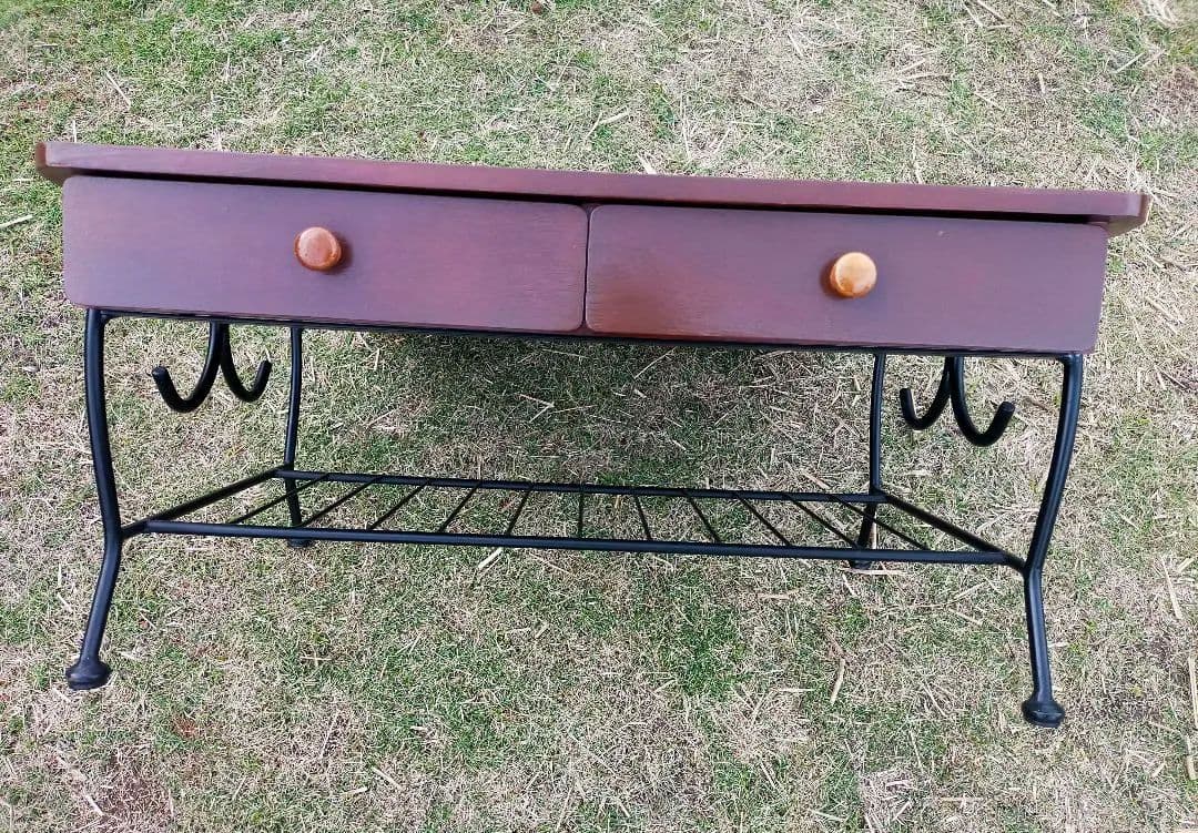 木製サイドテーブル 4引き出し付き