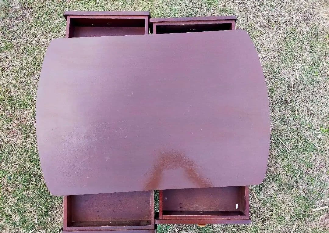 木製サイドテーブル 4引き出し付き