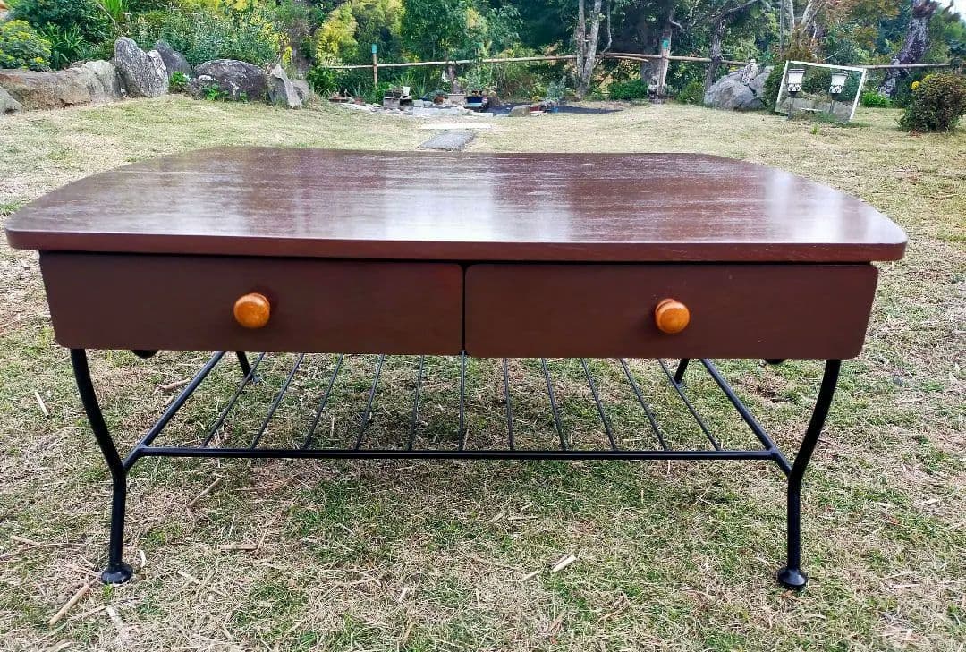 木製サイドテーブル 4引き出し付き