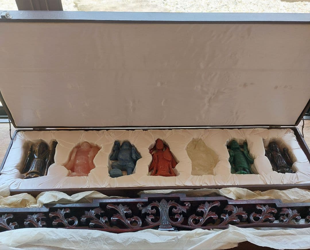 天然石七福神　置物　象牙　希少品　パワーストーン　開運