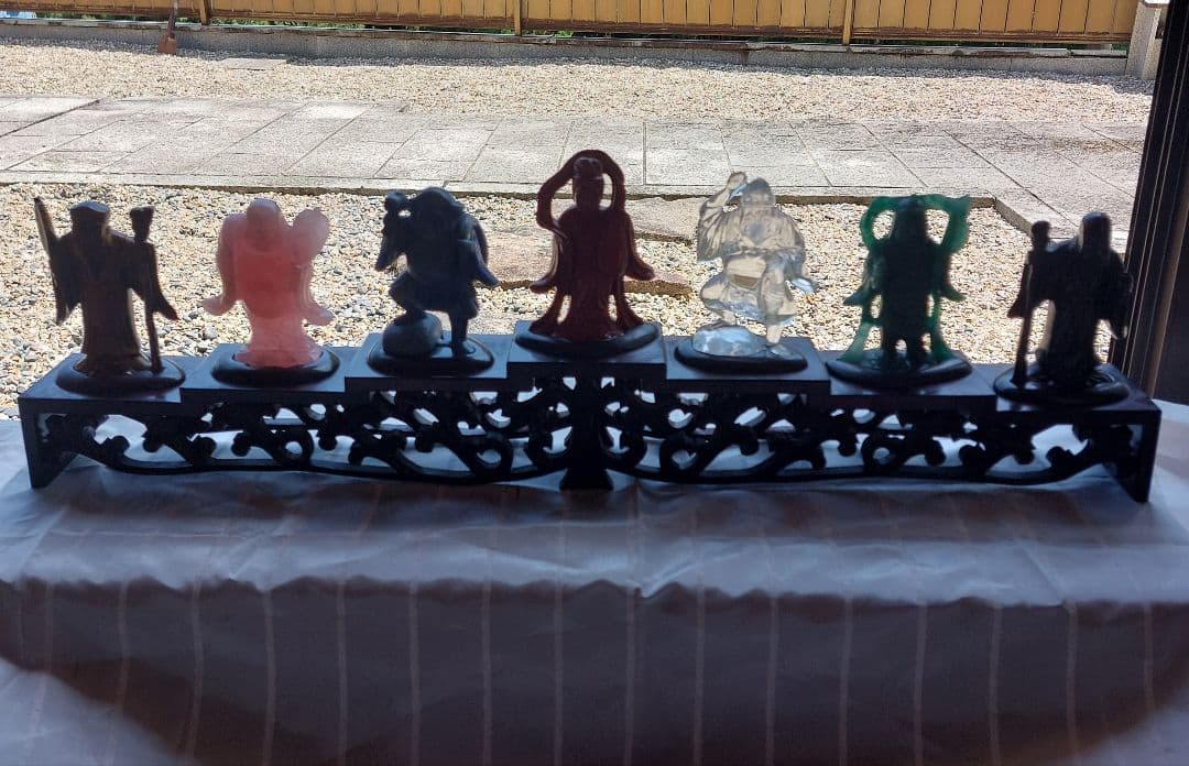 天然石七福神　置物　象牙　希少品　パワーストーン　開運