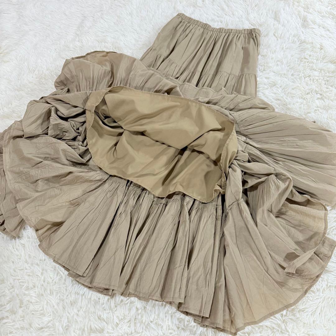 【美品】スピックアンドスパン 24SS ボイルティアードスカート M