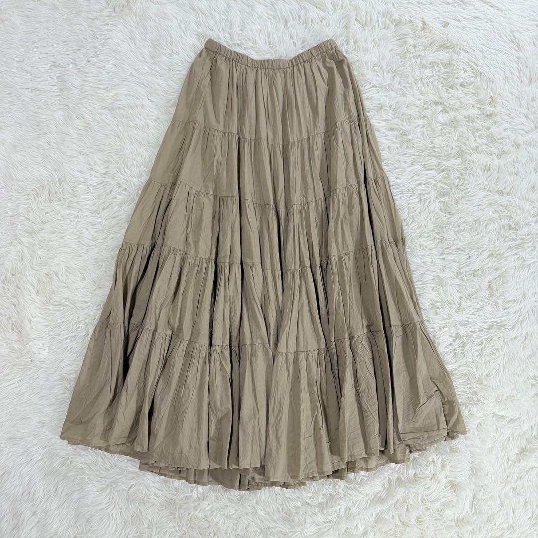 【美品】スピックアンドスパン 24SS ボイルティアードスカート M
