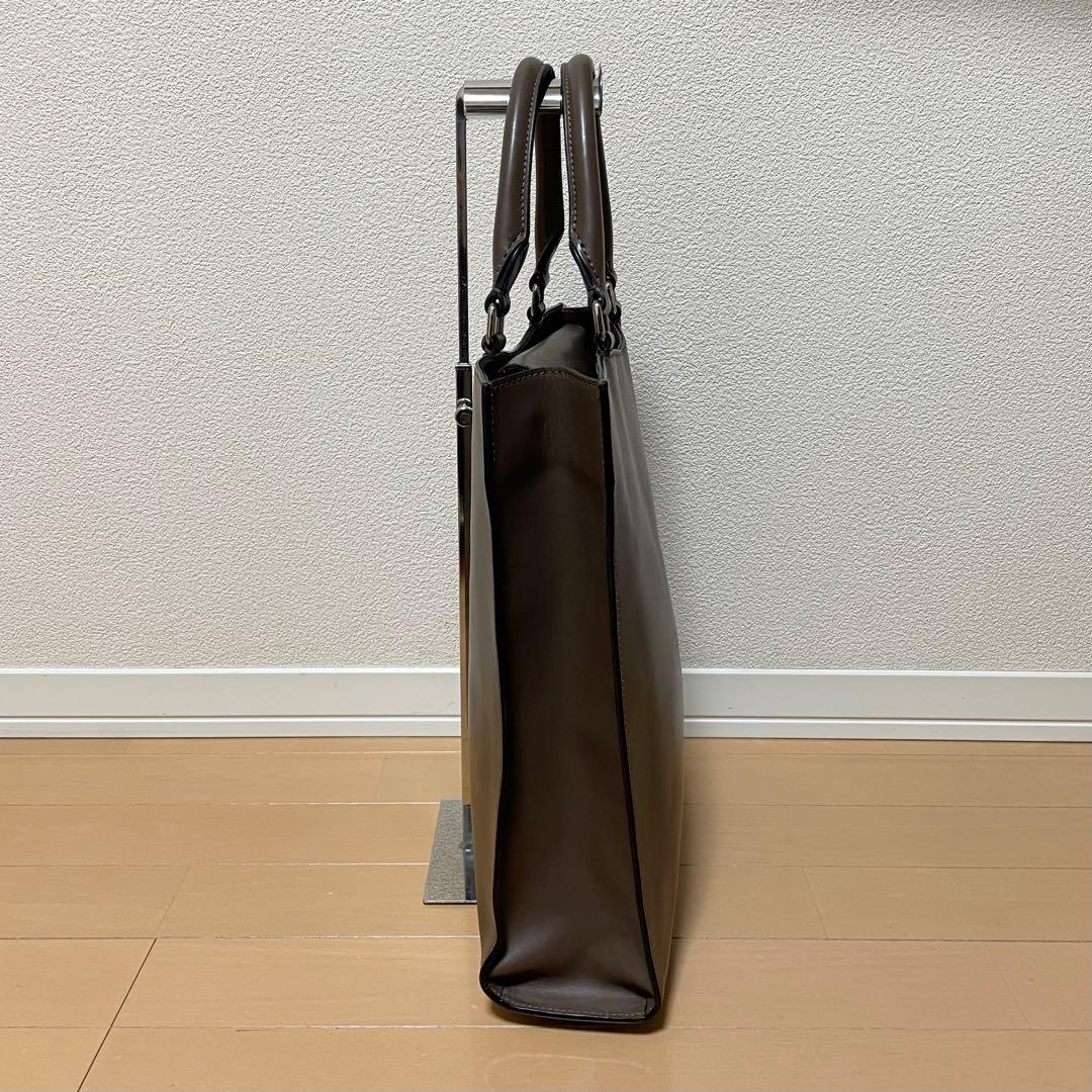 【美品】ボルドリーニセレリア トートバッグ スクエア ブラウン A4サイズ収納可