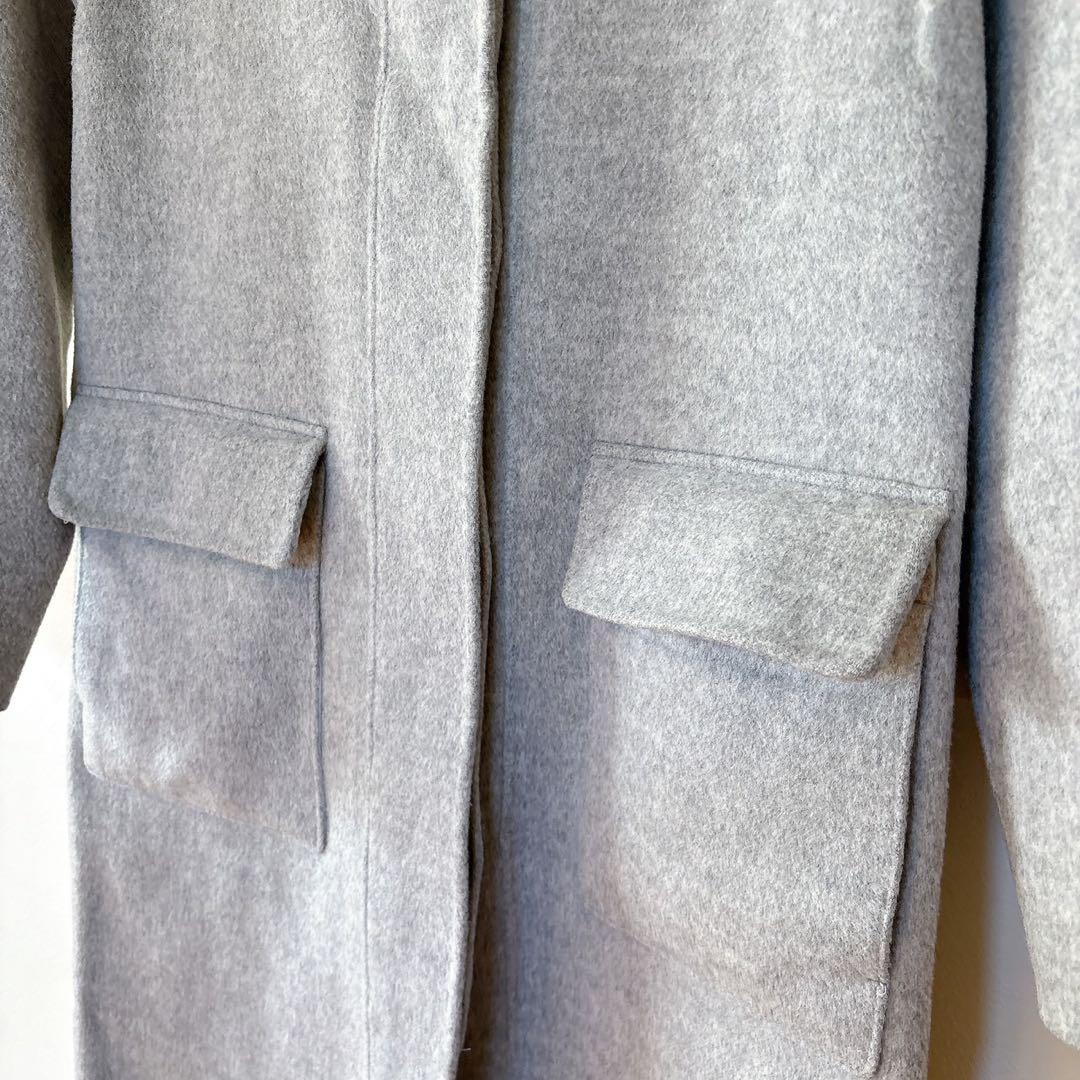 美品✨Theory カシミヤ混ダッフルコート ダブルフェイス グレー S