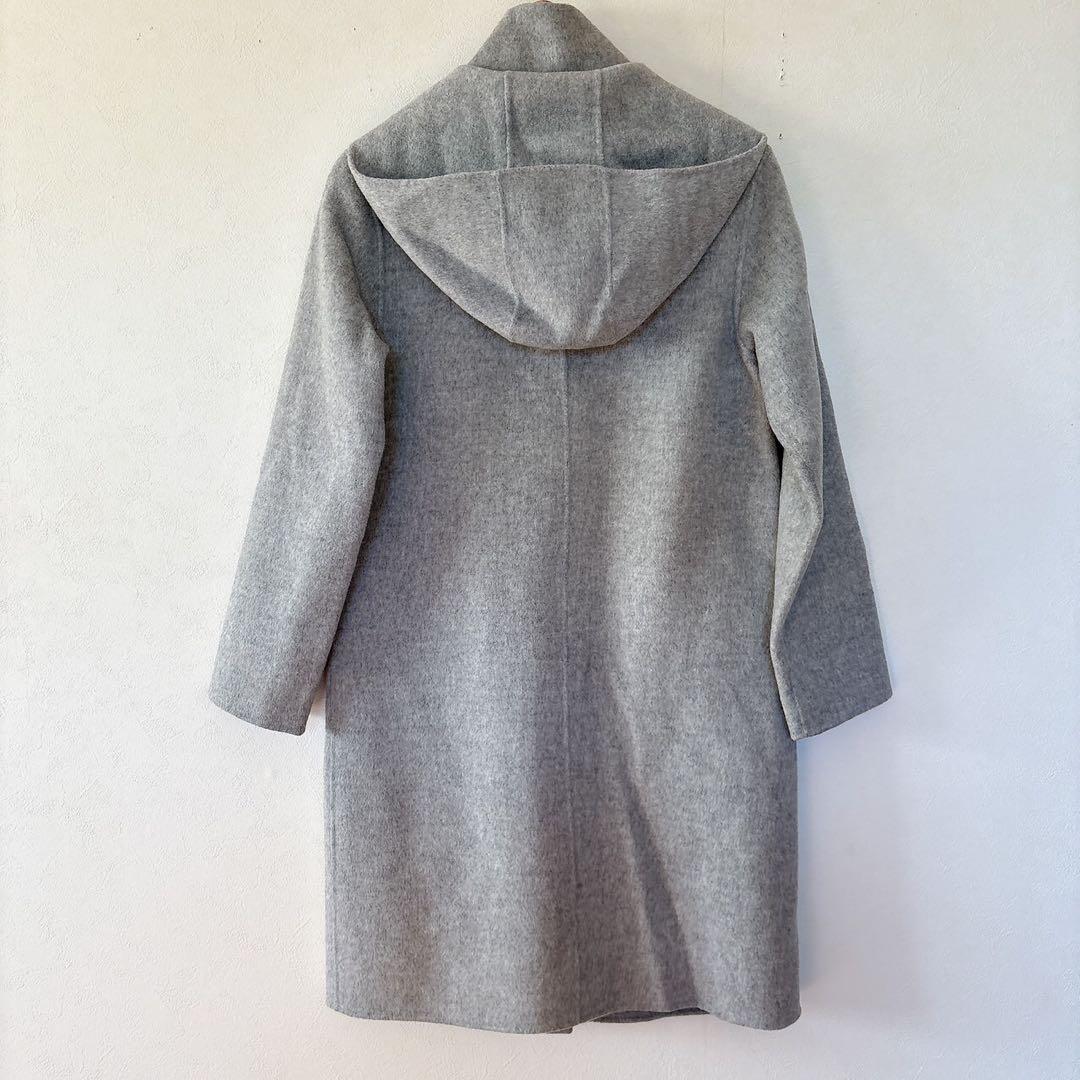 美品✨Theory カシミヤ混ダッフルコート ダブルフェイス グレー S