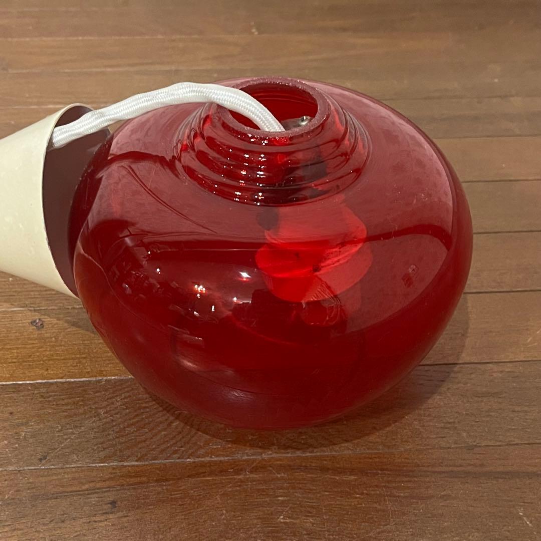 【アンティーク】昭和レトロ ナショナル ペンダントライト ガラス傘 古道具