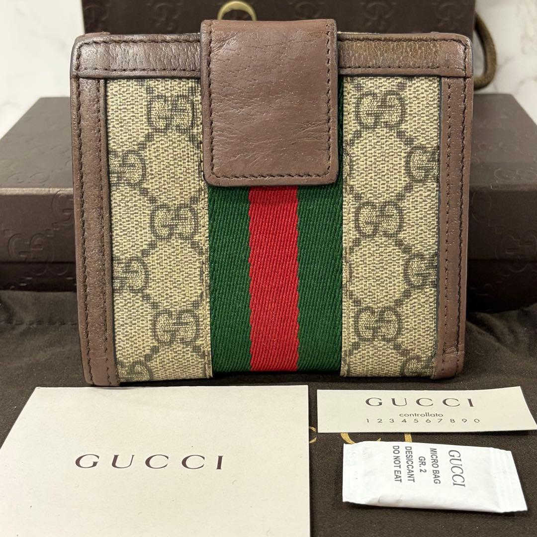 新品同様‼️ 現行　グッチ　GUCCI 財布　折財布　オフィディア　シェリーライン