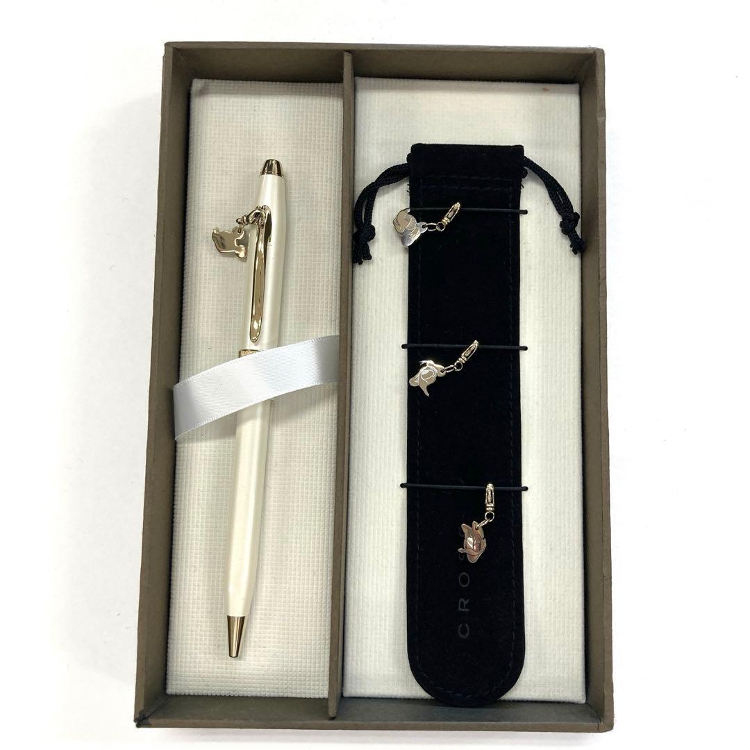 CROSS ホワイトボールペン チャーム付き　ホワイト