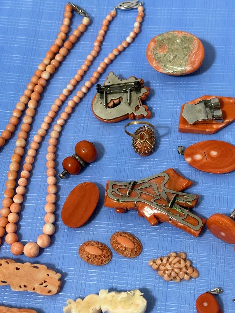 珊瑚 サンゴアクセサリー 珊瑚玉 14k金珊瑚指輪 265グラム