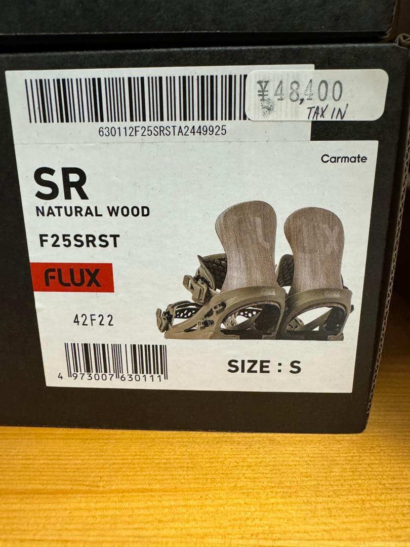 FLUXフラックスSRスノーボードビンディング ナチュラルウッド