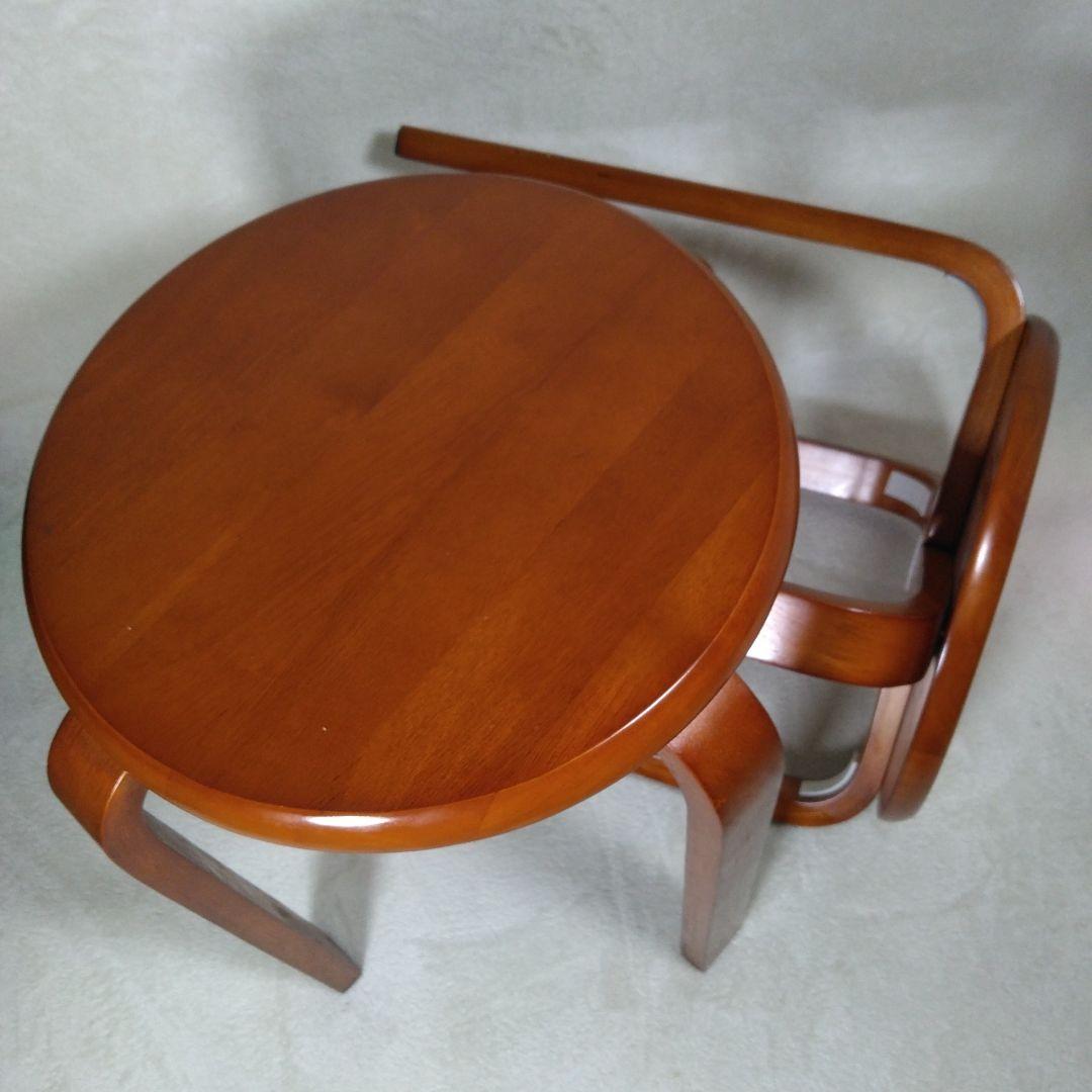 八幡産業 天然木製スツール 直径400mm 高さ440mm 2脚 セット