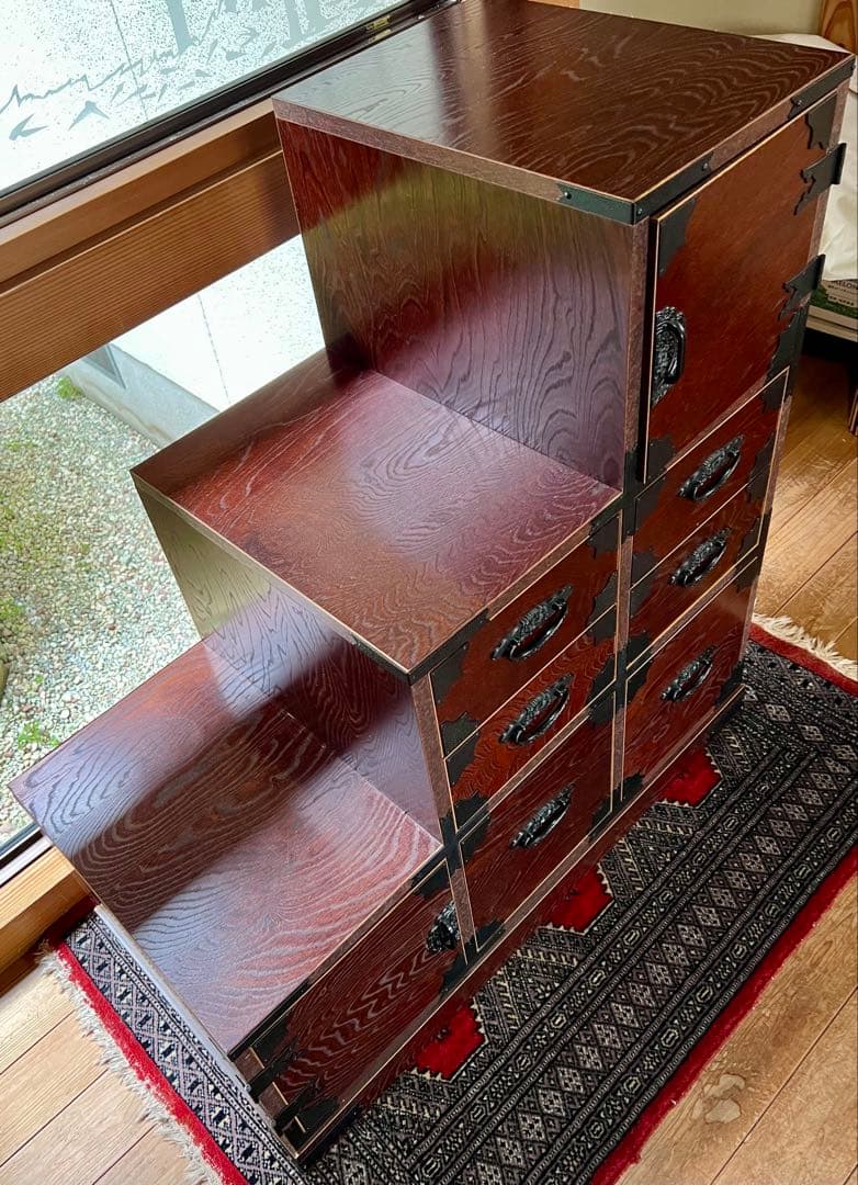 ★Marley★欅民芸\階段箪笥\左\2開き\6引き出し★お値打ち品★