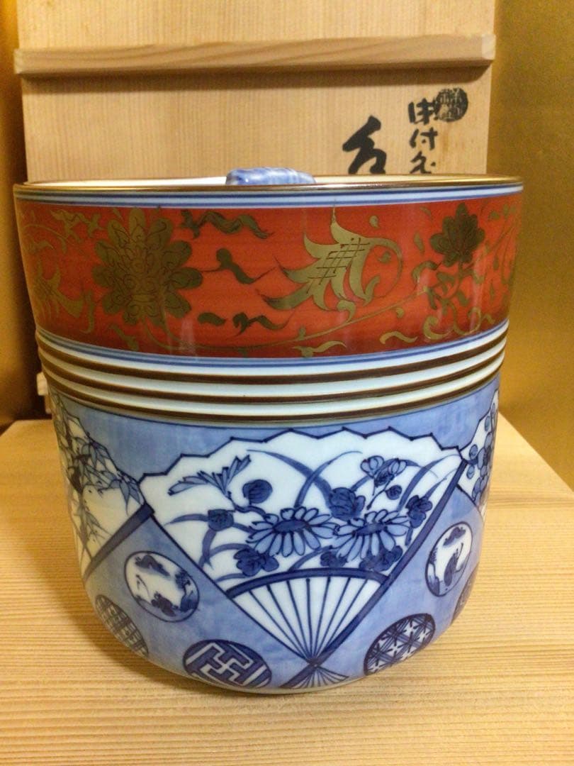 茶道具 染付 皆具 おそらく未使用品 共箱付き