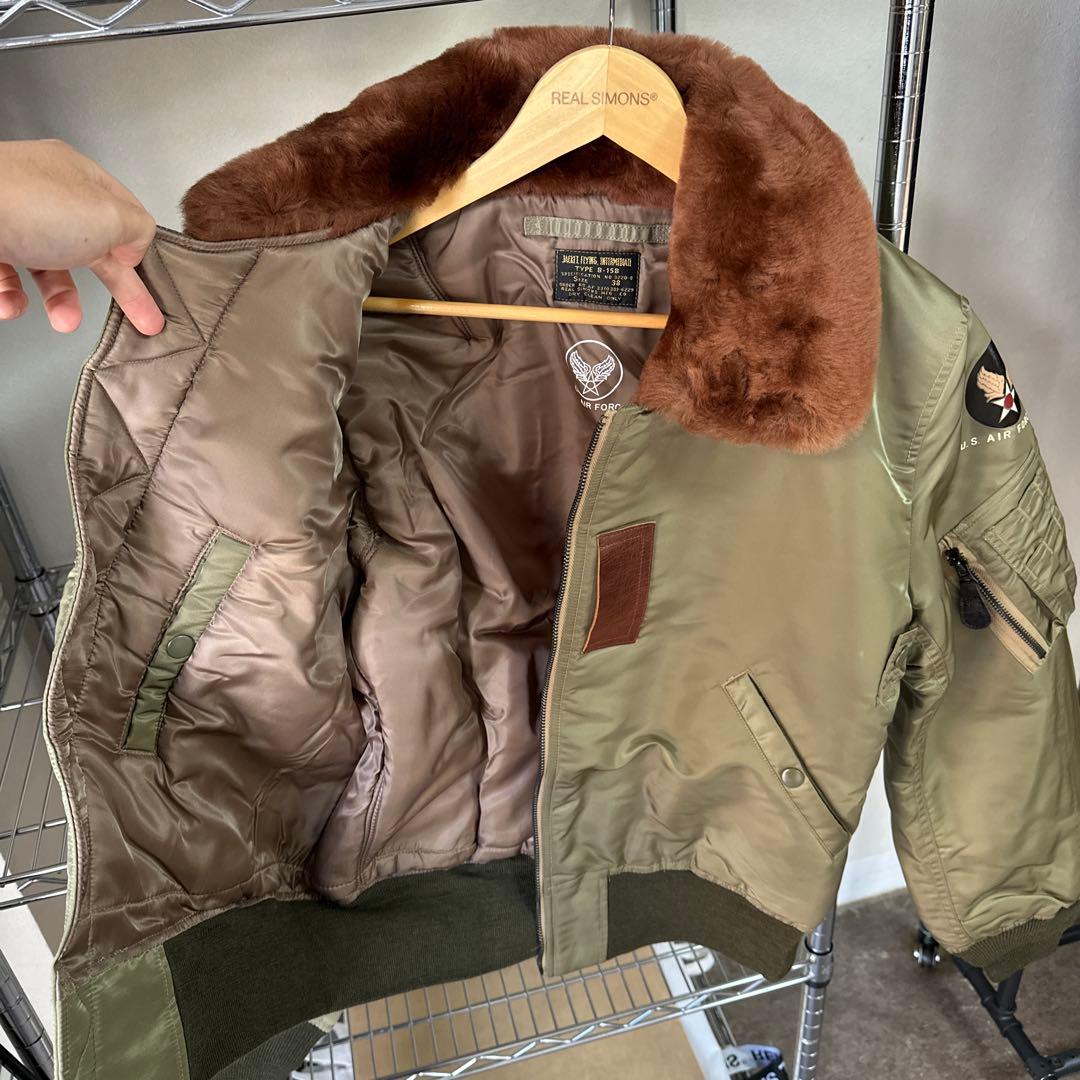Sサイズ希少B-15B初期型 復刻 フライトジャケットREALSIMONS 新品