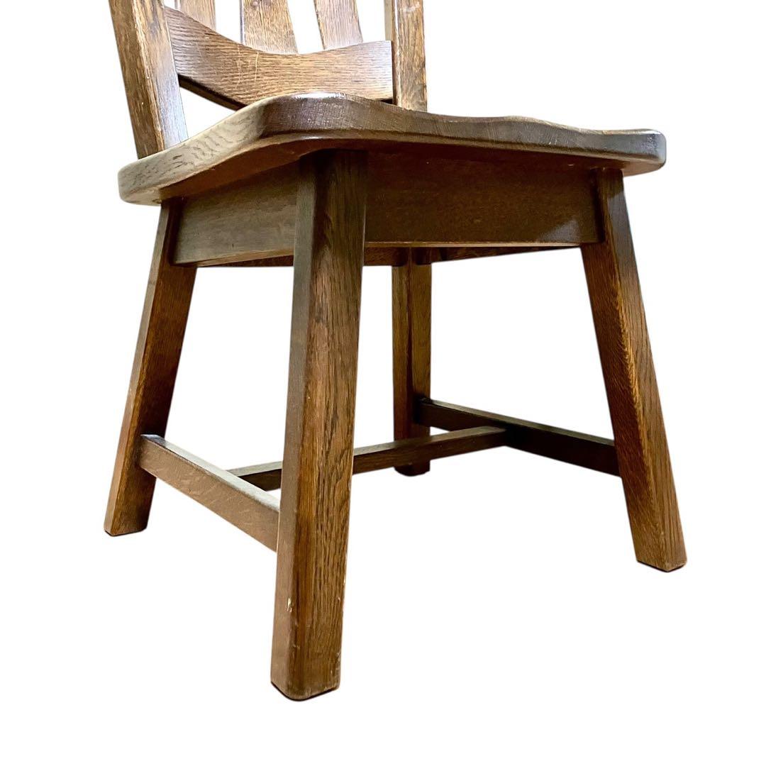 起立木工 ダイニングチェア② オーク無垢 木製 椅子 カントリー風 ビンテージ