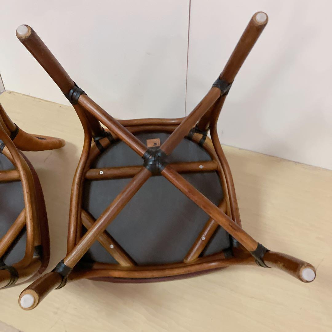 CRES ベントウッドチェア　ダイニングチェア　曲げ木　ラタン　2脚セット