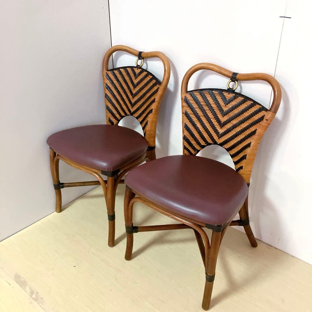 CRES ベントウッドチェア　ダイニングチェア　曲げ木　ラタン　2脚セット
