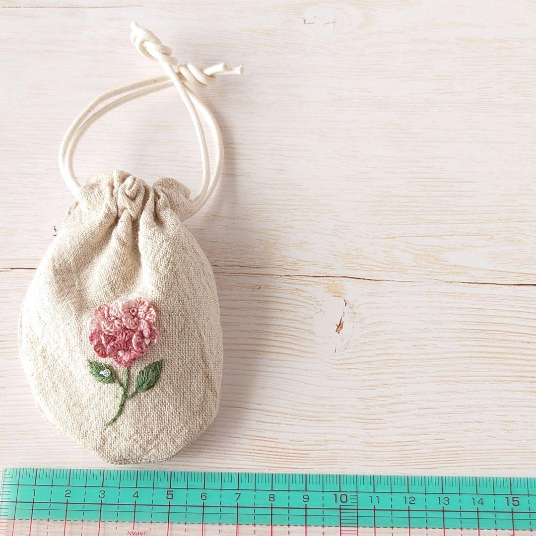 ちっちゃな巾着サシェ／詰替タイプ【紫陽花ピンク】