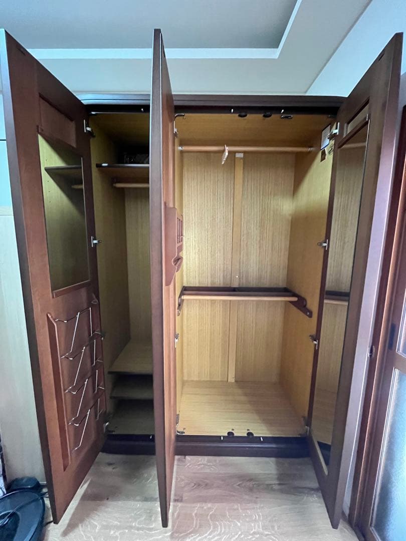 桐製ブラウン洋服ダンス　府中家具